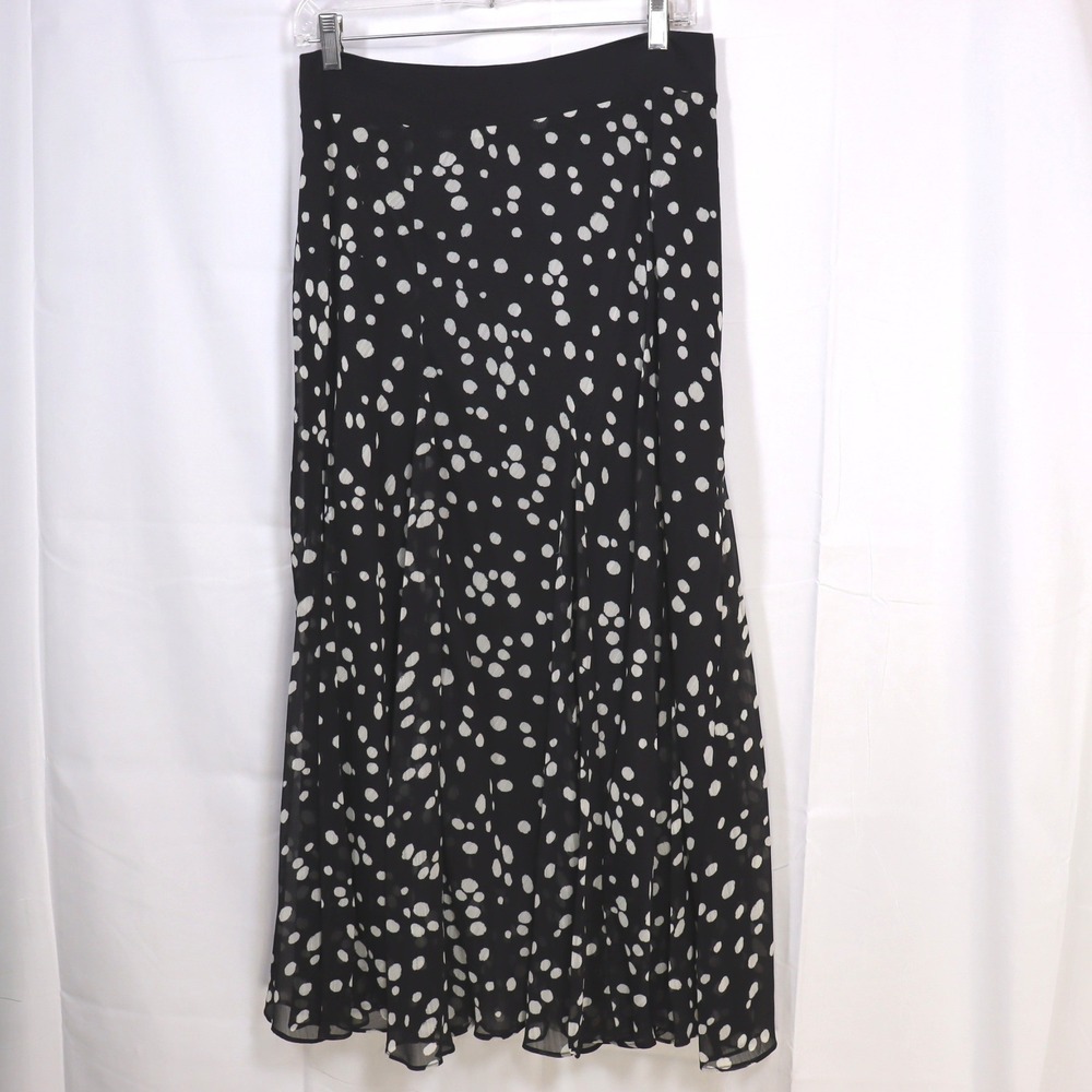 Lapis Maxi Skirtβ Large Black Womens Polka Dot Chiffon Flowy